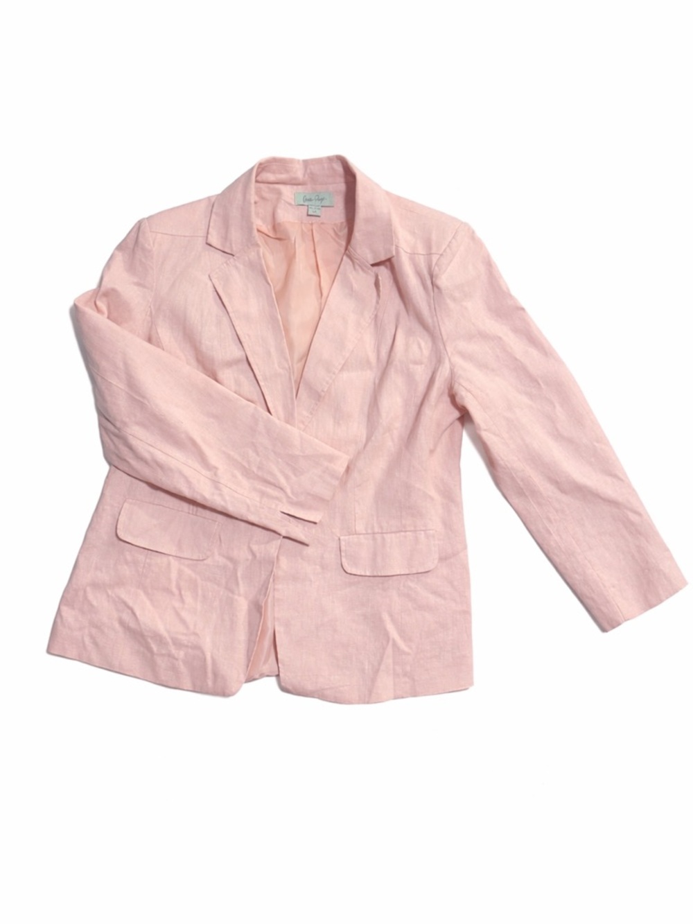 Charlie Paige Soft Pink Linen Blazer Size L